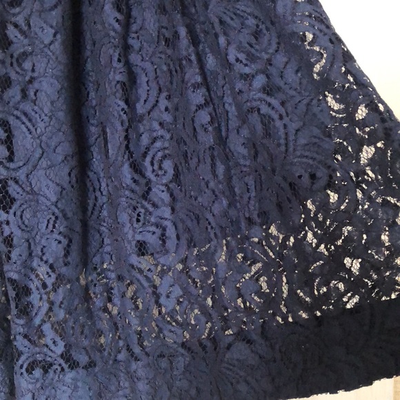 J. Crew Navy/Evening Blue Lace midi Skirt size 2 EUC - Picture 2 of 10